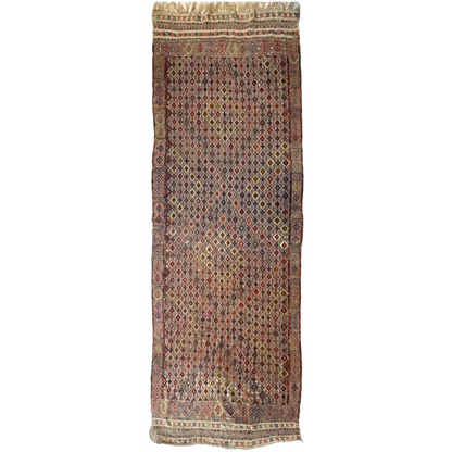 Stunning antique Turkish Jajim wool rug from 1930 with geometric patterns