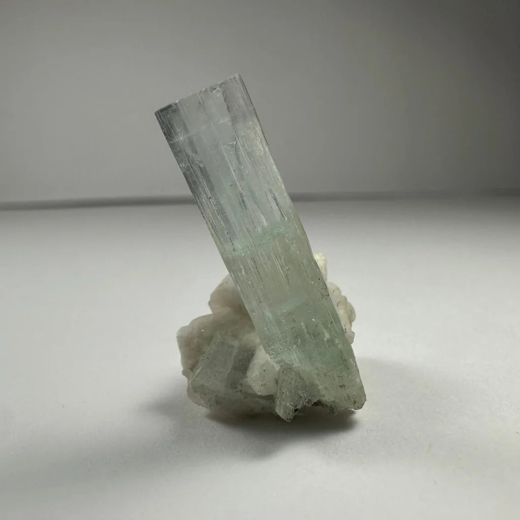 Stunning translucent aquamarine crystal on albite Shigar Valley matrix