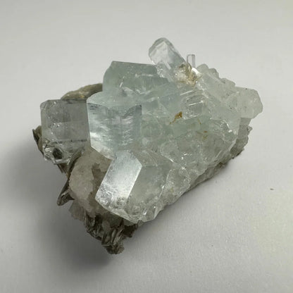 Stunning aquamarine crystals on albite Shigar Valley base