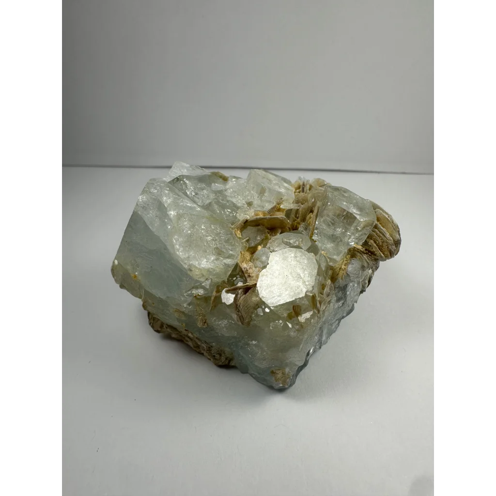 Stunning translucent pale green aquamarine crystal cluster from Shigar Valley Pakistan