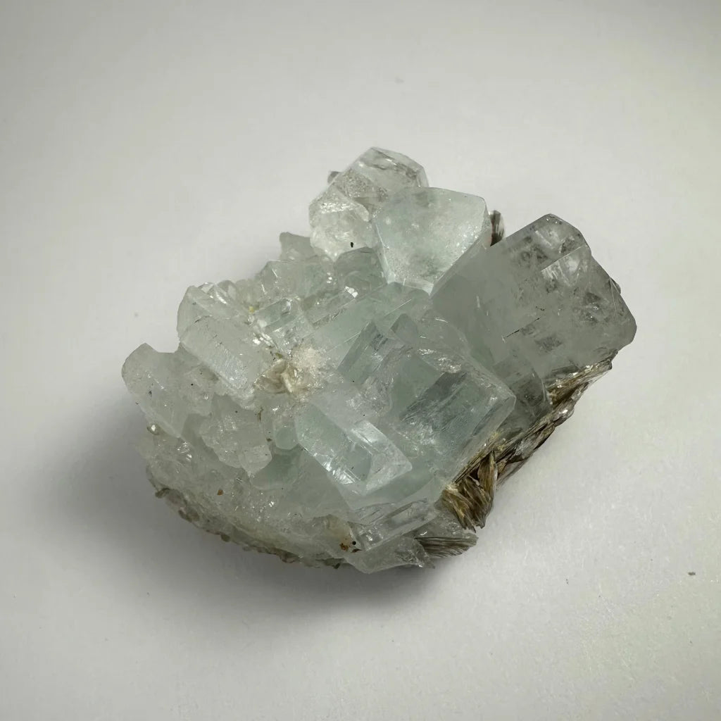 Stunning translucent pale green aquamarine crystals on albite Shigar Valley matrix