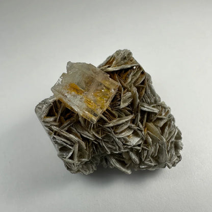 Stunning translucent yellowish aquamarine muscovite crystal on gray needles from Shigar Valley, Pakistan