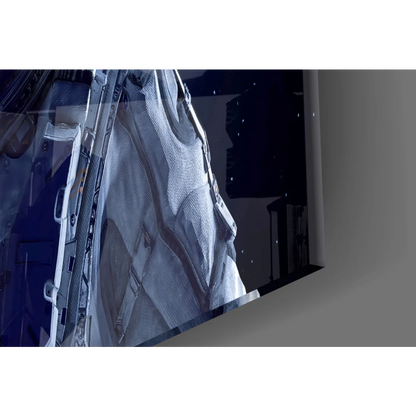 White mesh laundry bag with zipper and handle for glass wall art