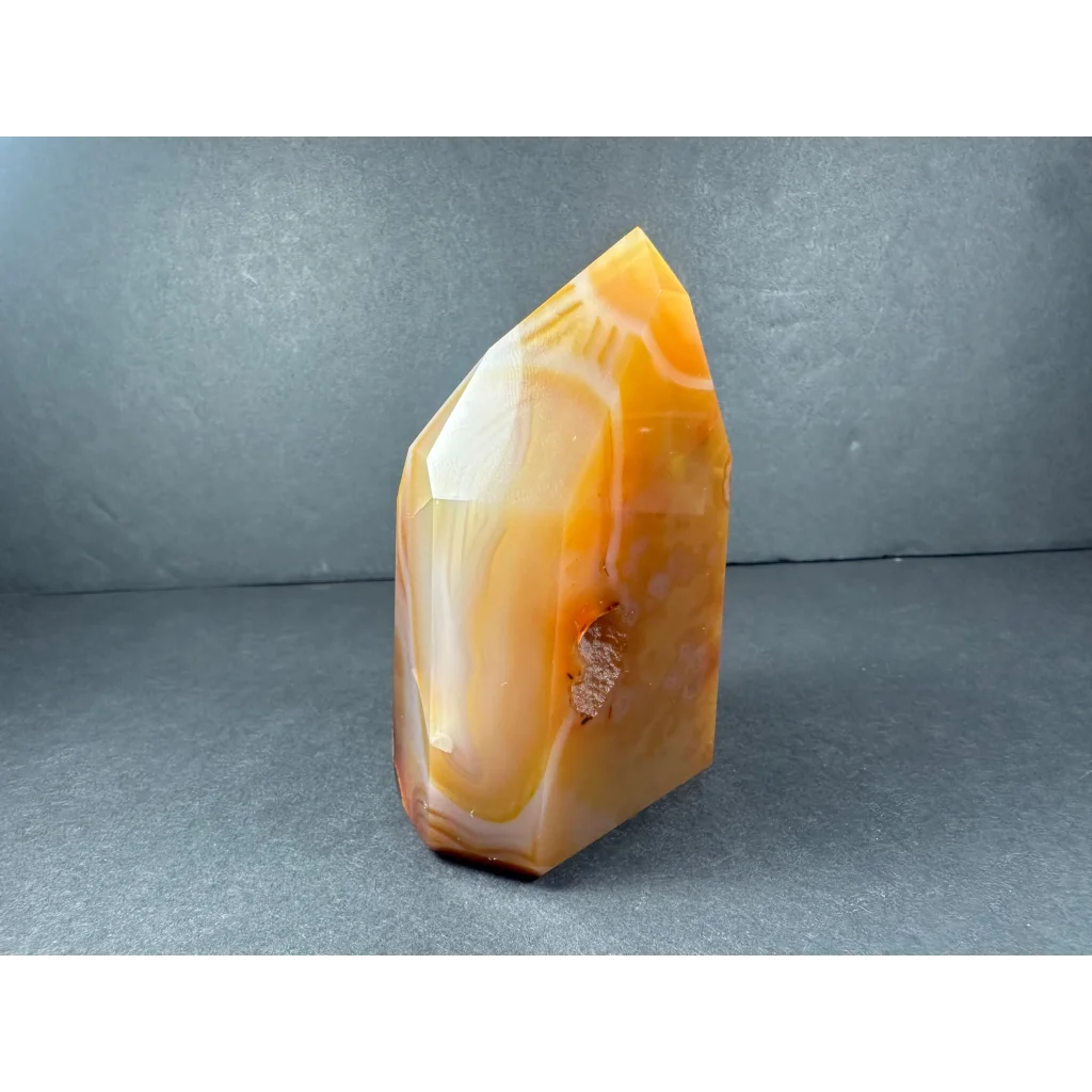 Stunning banded carnelian tower from Brazil with striations