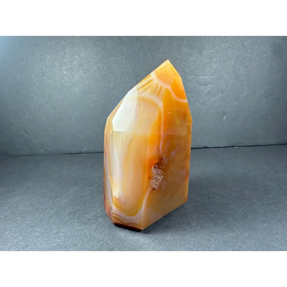 Stunning banded carnelian tower from Brazil with striations