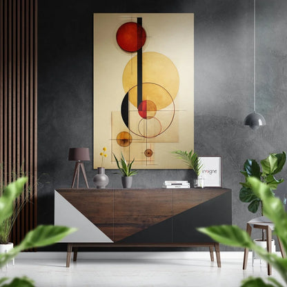 Modern wooden console table with brushed aluminium dibond accents