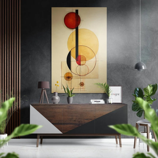 Modern wooden console table with brushed aluminium dibond accents