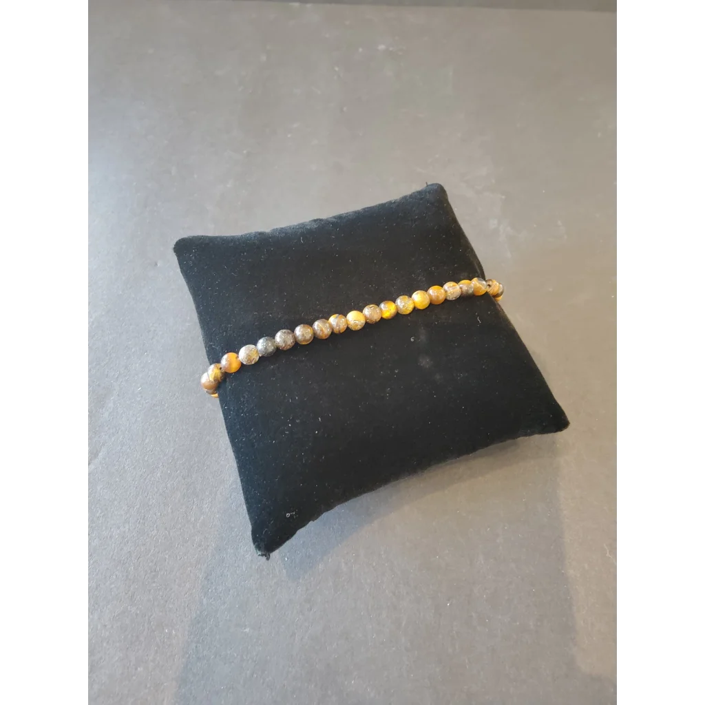 Stunning 4mm tiger eye beaded stone bracelet in golden brown tones