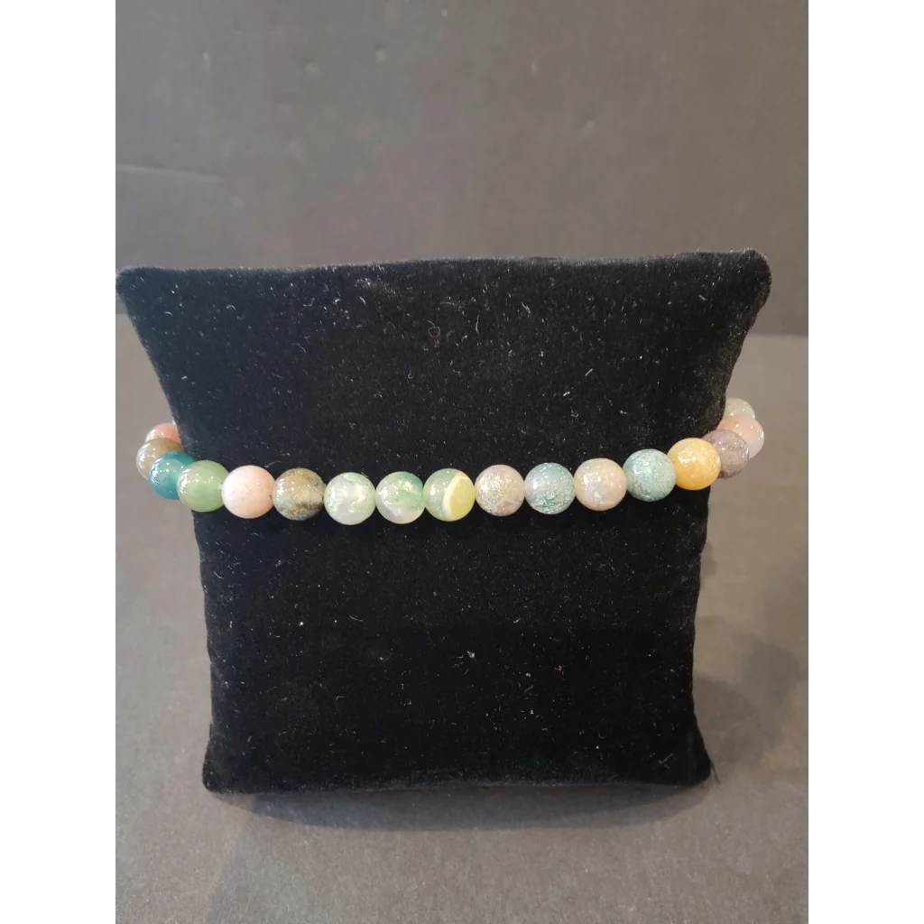 Stunning beaded stone bracelet with 6mm pastel gems