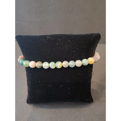 Stunning beaded stone bracelet with 6mm pastel gems