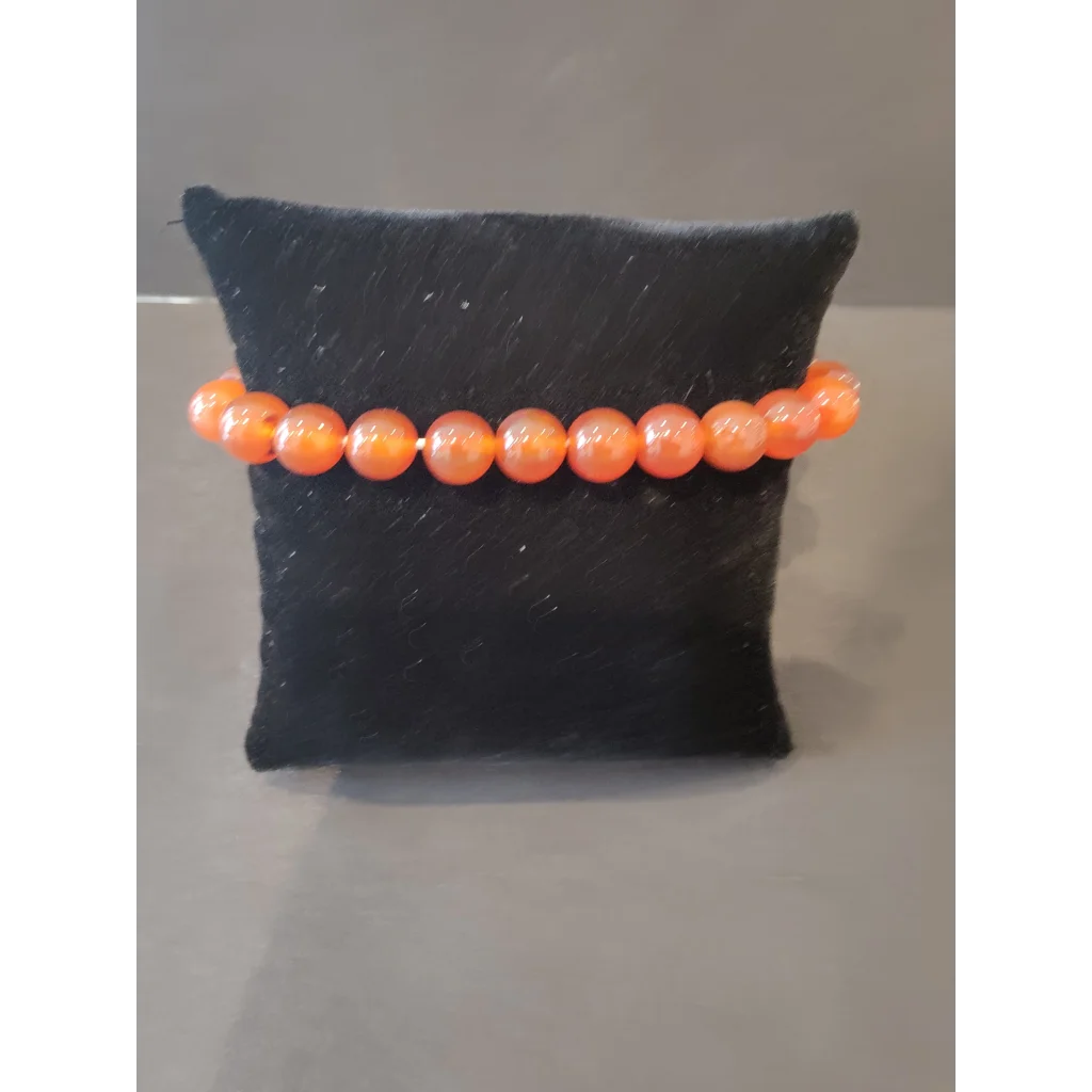 Vibrant orange beaded stone bracelet with 8mm gemstone beads