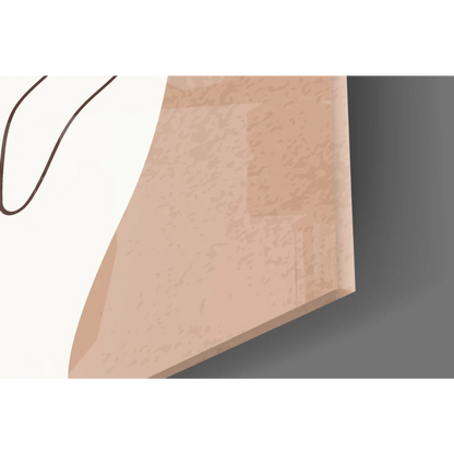 Stunning beige wall art print with minimalist black lines