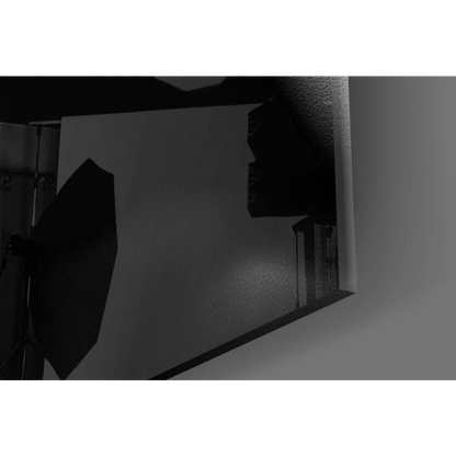 Black nylon umbrella with white interior, like tempered glass art