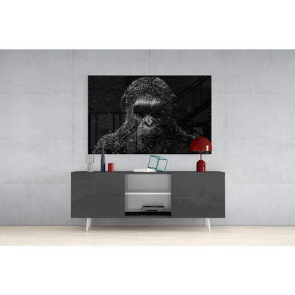 Modern gray lacquered sideboard with white legs and open storage compartments