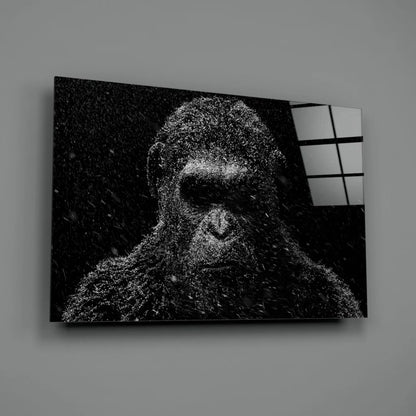 Stunning black gorilla wall art canvas print with bold textured details