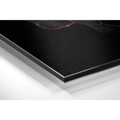 Stunning black marble brushed aluminium dibond wall art print
