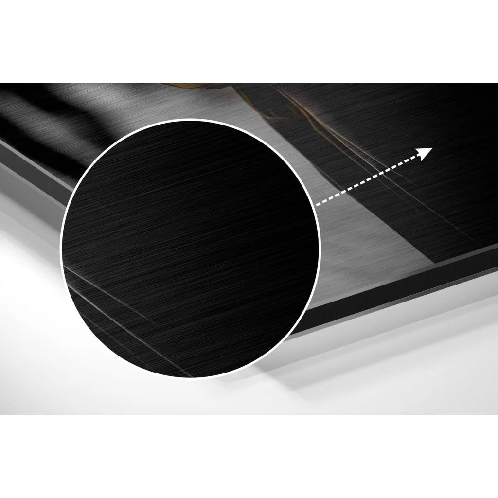 Black textured solar panel in stunning Black Panther brushed aluminium dibond wall art