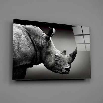Stunning black rhino canvas wall art with textured design