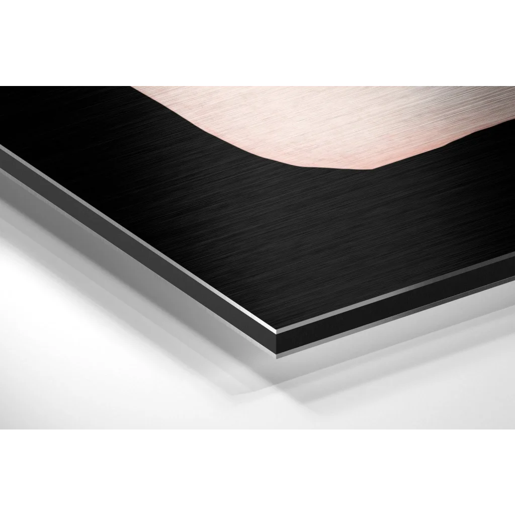 Stunning black rose gold brushed aluminium dibond wall art print