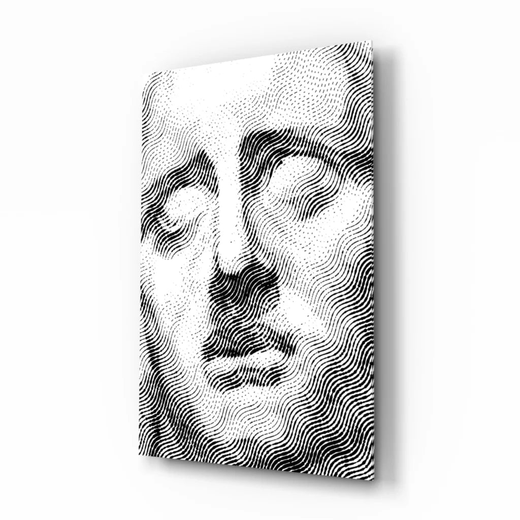 Stunning black and white abstract face wall art canvas print