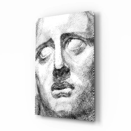 Stunning black and white abstract face wall art canvas print