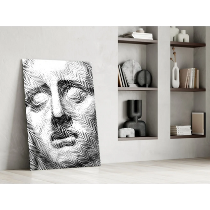 Stunning black and white abstract face wall art canvas print