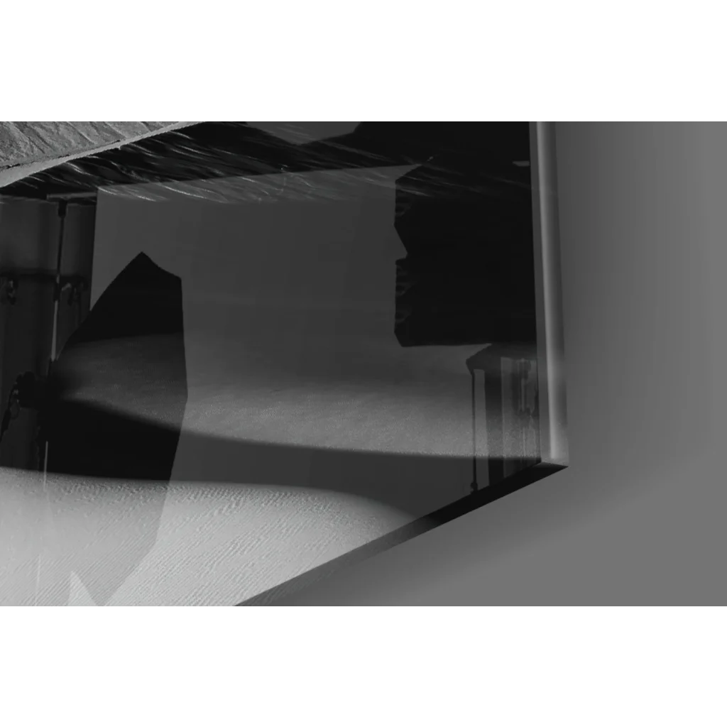 Minimalist black and white geometric wall art print