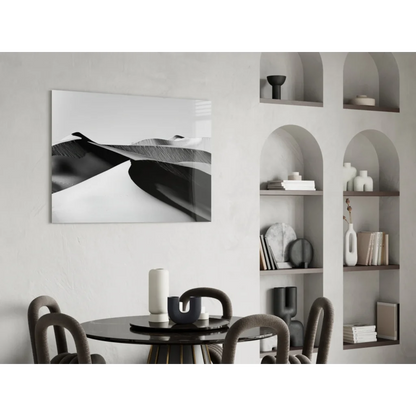 Stunning black and white abstract wall art print with overlapping shapes