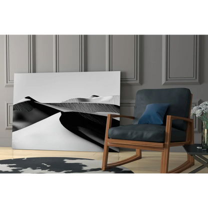 Stunning black and white abstract wall art print on textured canvas