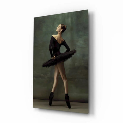 Stunning black ballet tutu on glass wall art print