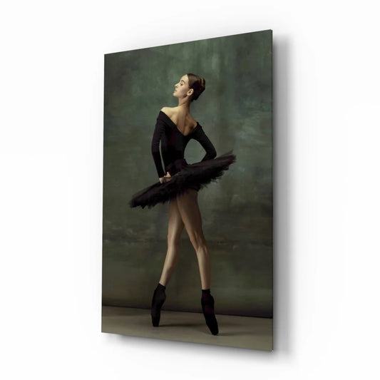 Stunning black ballet tutu on glass wall art print
