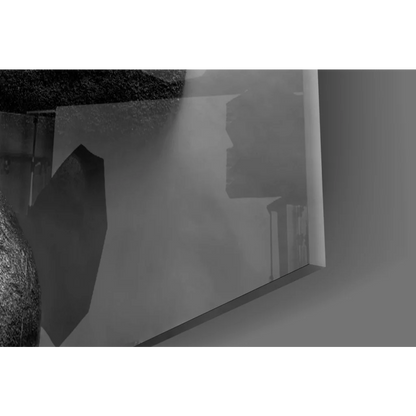 Black and white geometric beach stones wall art canvas