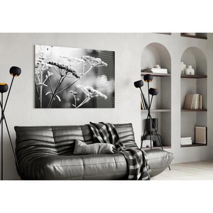 Stunning black and white floral canvas wall art on wall