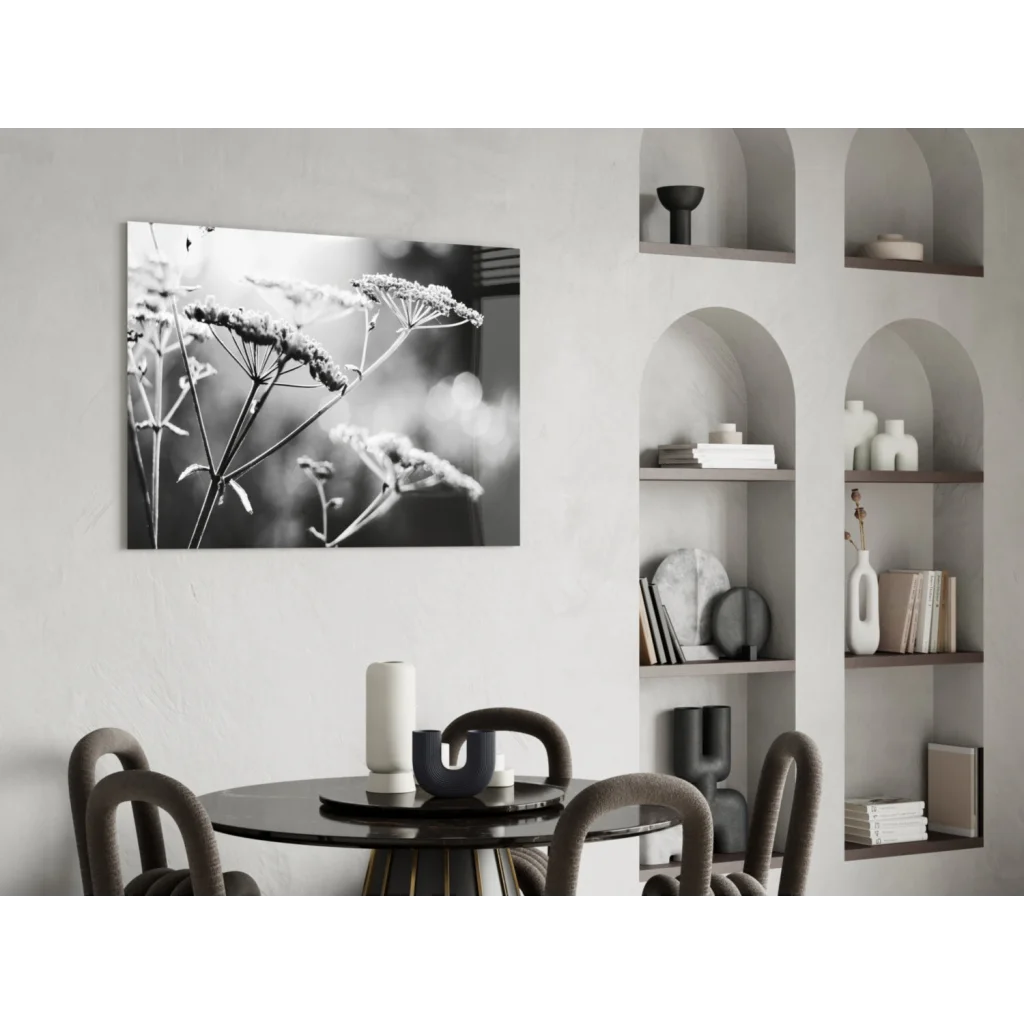 Stunning black and white floral wall art canvas print
