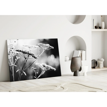 Stunning black and white floral canvas wall art with minimalist design