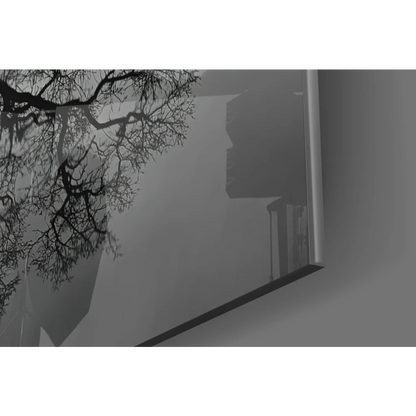 Stunning black white tree reflection canvas wall art print