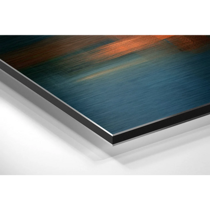 Stunning blue abstract art print on brushed aluminium dibond