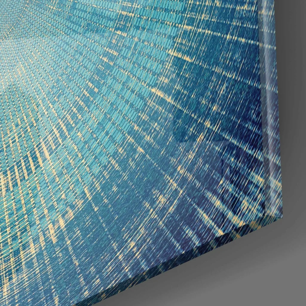 Stunning blue and gold abstract textured wall art canvas print