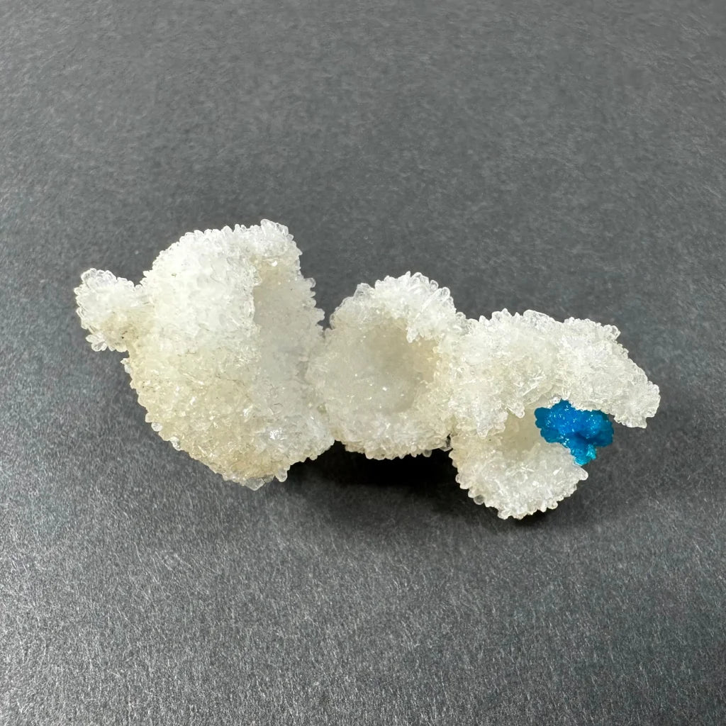 Stunning blue cavansite balls on white stilbite from India