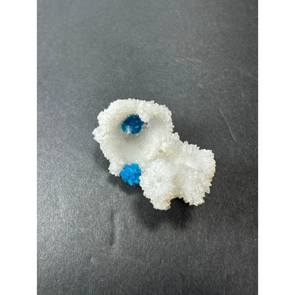 Stunning blue cavansite balls on white stilbite from India