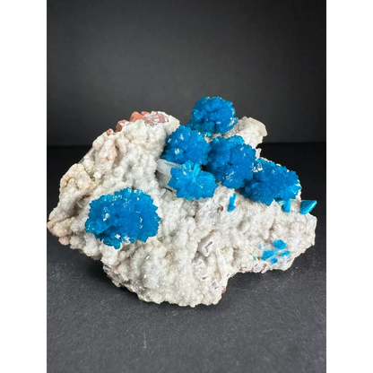 Stunning blue cavansite crystal cluster on rock from India