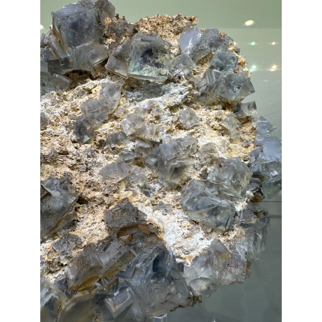 Stunning blue fluorite crystal cluster from China with sharp facets