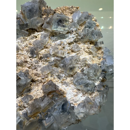 Stunning blue fluorite crystal cluster from China with sharp facets