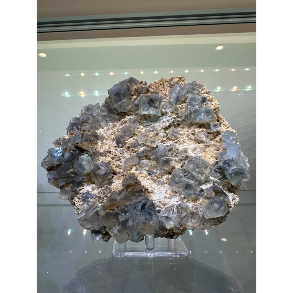 Stunning blue fluorite crystal cluster from China with sharp facets