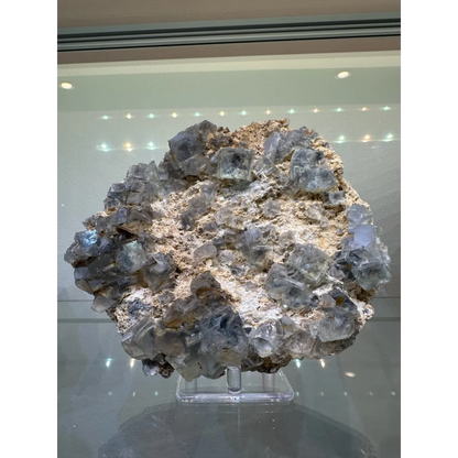 Stunning blue fluorite crystal cluster from China with sharp facets