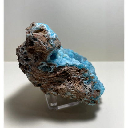 Vibrant blue hemimorphite botryoidal specimen on brown matrix