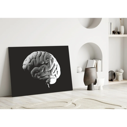 Monochrome brain anatomy canvas wall art print