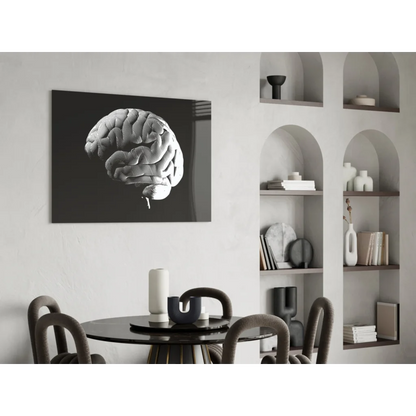 Stunning black-and-white brain anatomy wall art on modern canvas