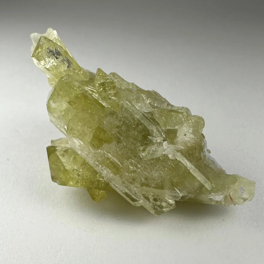 Stunning Brazilian Brazilianite crystal cluster with muscovite