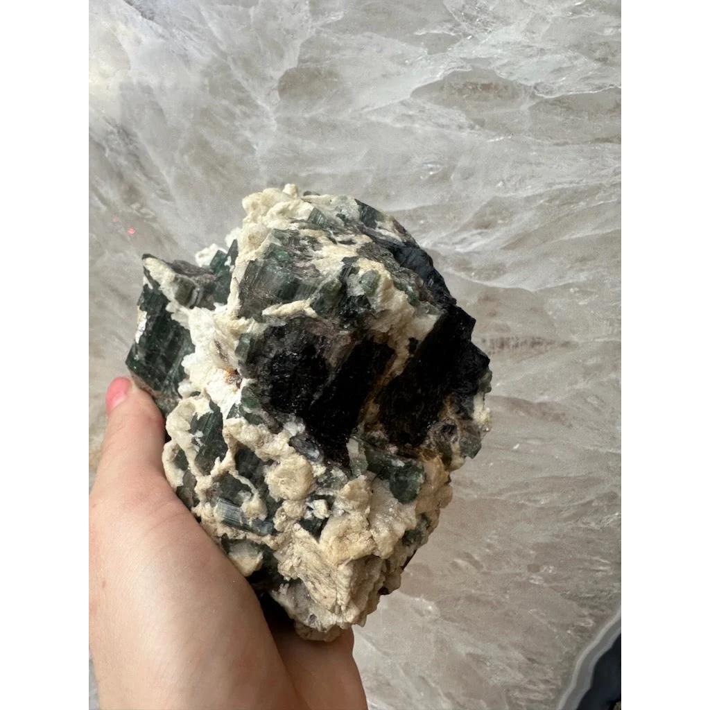 Rugged Brazilian Tourmaline on Albite crystal specimen